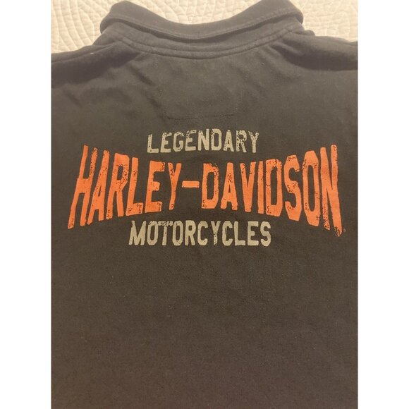 Harley Davidson Polo Shirt Short Sleeve Black Motorcycle Mens XL - Picture 4 of 7